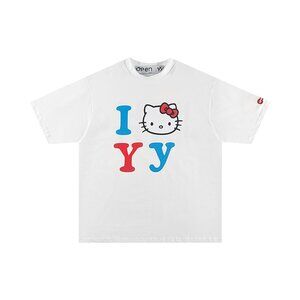 Openyy Kitty Cat Letter Print Loose Short Sleeves